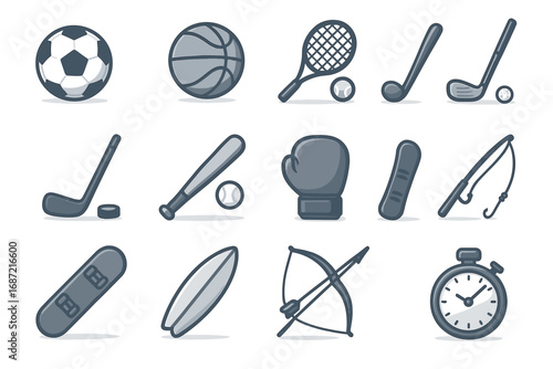 Variety of sports equipment including balls, rackets, and accessories