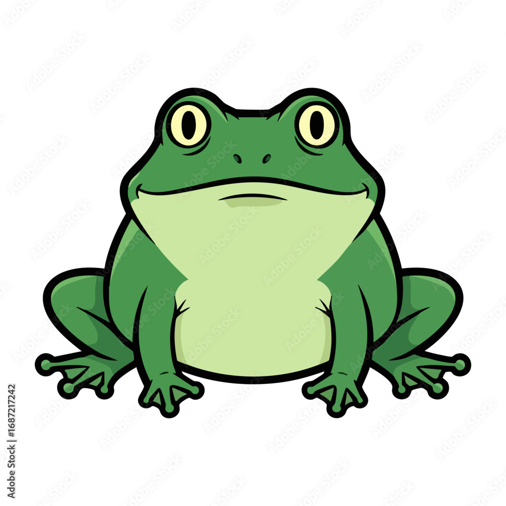 Fototapeta premium Vector illustration of bullfrog isolated on white background.