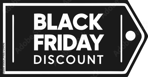 Black Friday price tag. Vector price and sale tag isolated on transparent background