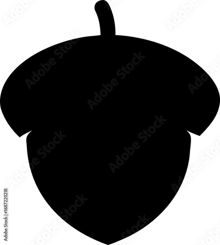 Acorns Silhouette Vector Illustration Isolated Nature Design