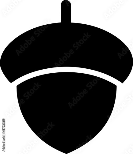 Acorns Silhouette Vector Illustration Isolated Nature Design