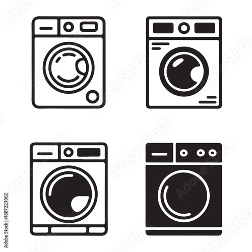 Washing machine icon collection