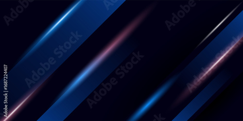 Blue technology background with motion neon light effect.Vector illustration.