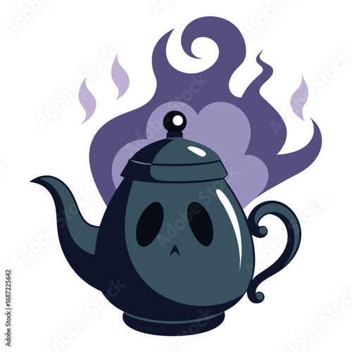 Teapot and cup vector
