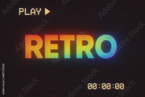 Retro VHS aesthetic with nostalgic scan lines and vintage color distortion effects