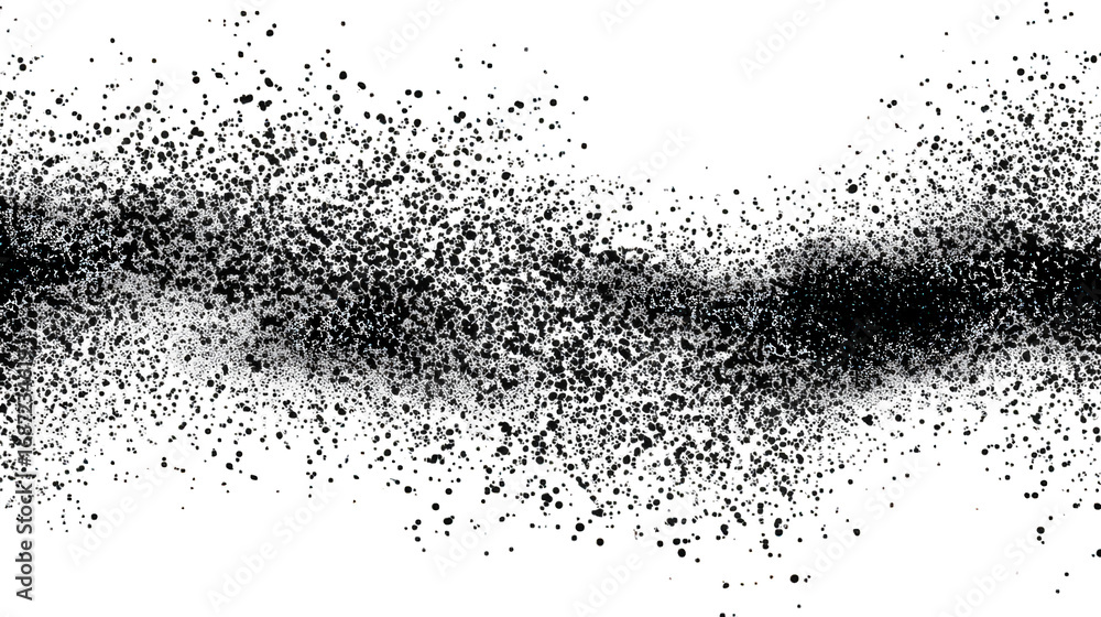 Fototapeta premium Abstract Silver Particles Swirling on Black Background