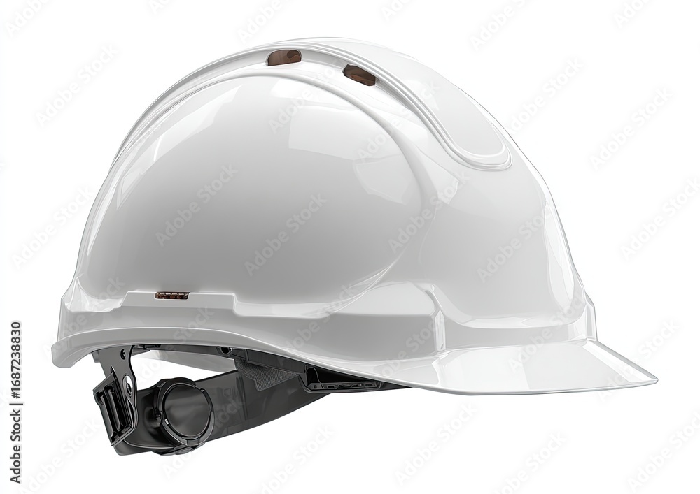 Fototapeta premium White safety helmet, angled view