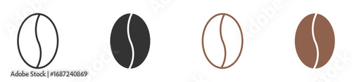 Coffee bean icon. Coffee seed sign set. Caffeine vector illustration . 