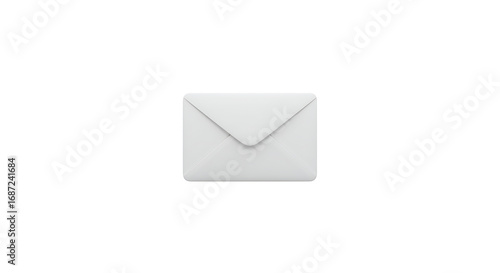 Email envelope icon in glossy 3D style, isolated on white background.