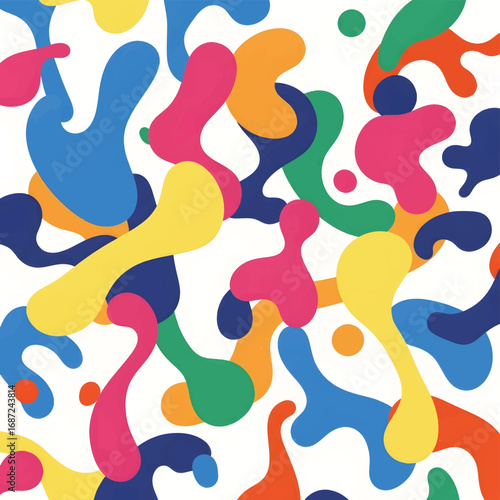 Abstract shapes seamless pattern vibrant colors playful style modern art high quality professional