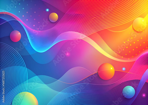 Abstract Colorful Gradient Background with Geometric Shapes