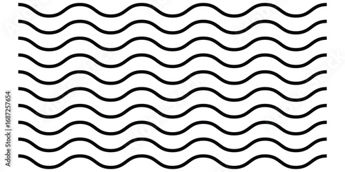  Dark vector wavy line set. Background line icon set. Isolated ornament graphical vector icons. Decoration pattern line.  Modern artistic design. Parallel line design set.