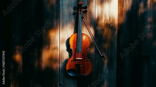 Violin on Wood: Sunlit Strings