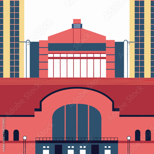 vector illustration of modern building