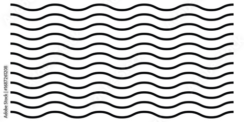 Zigzag isolated line set on white background.  Dark vector wavy line set. Background line icon set. Isolated ornament graphical vector icons. Decoration pattern line.  Modern artistic design.