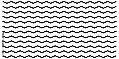 Zigzag isolated line set on white background.  Dark vector wavy line set. Background line icon set. Isolated ornament graphical vector icons. Decoration pattern line.  Modern artistic design.