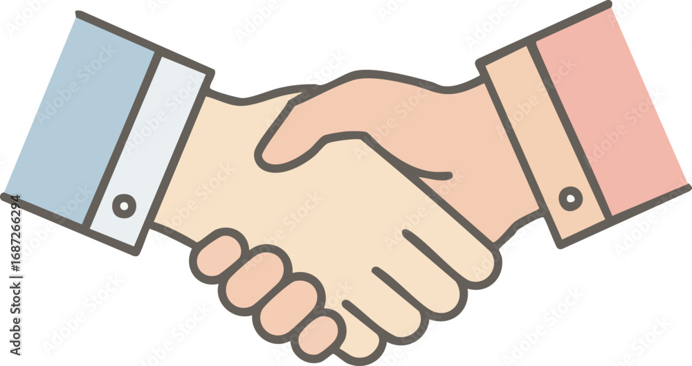 Obraz premium Illustration of Handshake Between Two People