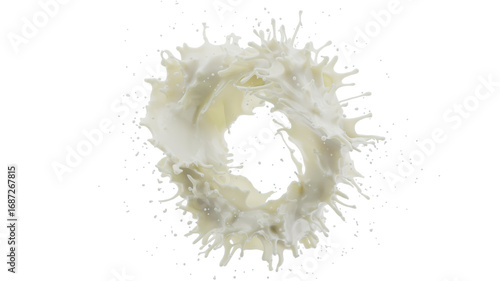 milk splash isolated on white background. 3d rendering. PNG files.