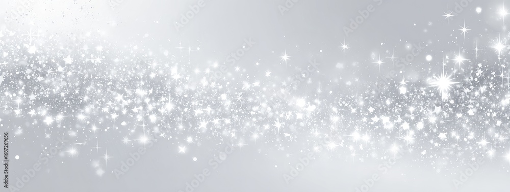 Fototapeta premium Silver glitter background with light effects