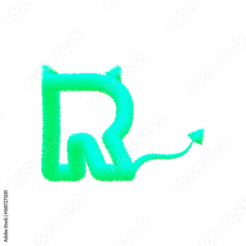 transparent background PNG 3D Furry Letter R Logo Playful & Modern Monogram Design