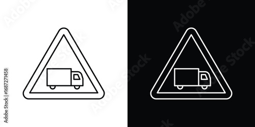 Truck warning sign design elements pack. Vector symbols for UI Designs