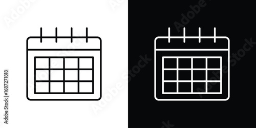 Table calendar icon design elements pack. Vector symbols for UI Designs