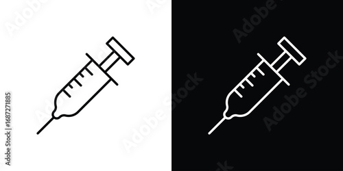 Syringe icon design elements pack. Vector symbols for UI Designs