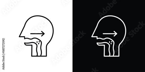 Swallowing reflex icon design elements pack. Vector symbols for UI Designs