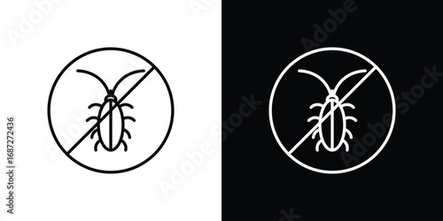 Stop insect sign design elements pack. Vector symbols for UI Designs