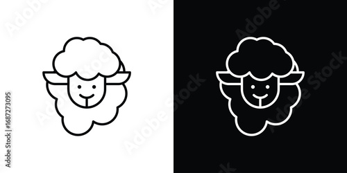 Sheep icon design elements pack. Vector symbols for UI Designs