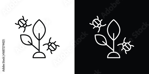 Pest plant icon design elements pack. Vector symbols for UI Designs