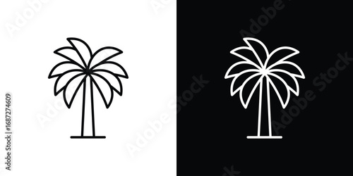 Palm tree icon design elements pack. Vector symbols for UI Designs