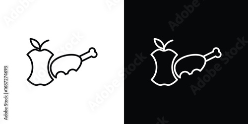 Organic waste icon design elements pack. Vector symbols for UI Designs