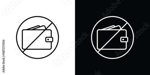 No wallet sign design elements pack. Vector symbols for UI Designs