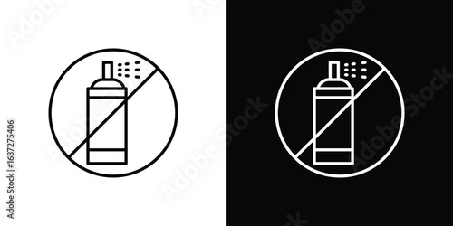No spray can allowed sign design elements pack. Vector symbols for UI Designs