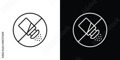 No salt sign design elements pack. Vector symbols for UI Designs