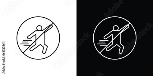 No running sign design elements pack. Vector symbols for UI Designs