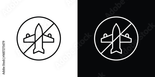 No plane sign design elements pack. Vector symbols for UI Designs