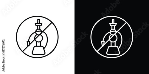 No hookah sign design elements pack. Vector symbols for UI Designs