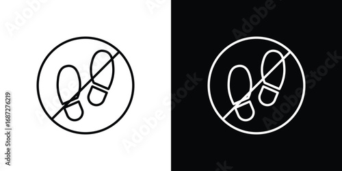 No foot print sign design elements pack. Vector symbols for UI Designs