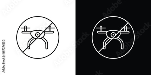 No fly drones sign design elements pack. Vector symbols for UI Designs