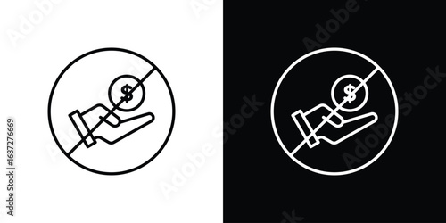 No dollar sign design elements pack. Vector symbols for UI Designs