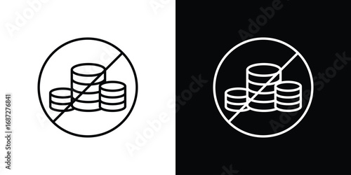 No cash sign design elements pack. Vector symbols for UI Designs
