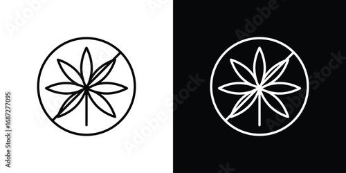 No Marijuana sign design elements pack. Vector symbols for UI Designs