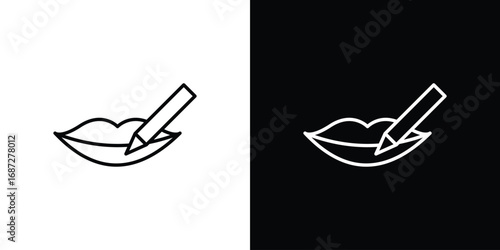 Lip pencil icon design elements pack. Vector symbols for UI Designs