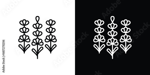 Lavender icon design elements pack. Vector symbols for UI Designs