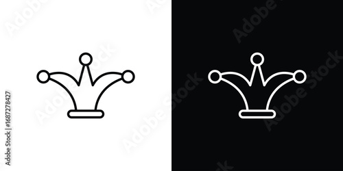 Jester hat icon design elements pack. Vector symbols for UI Designs
