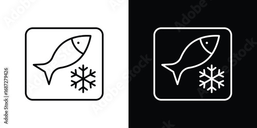 Frozen food icon design elements pack. Vector symbols for UI Designs