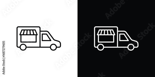 Food truck icon design elements pack. Vector symbols for UI Designs