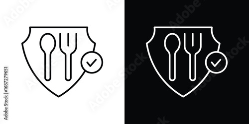 Food safety icon design elements pack. Vector symbols for UI Designs